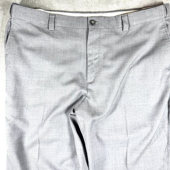 L.L. Bean Men’s 40W Gray Wool Dress Pants Comfort Waist Flat Front - Picture 3 of 14